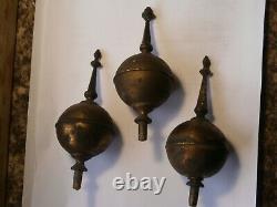 Set Of 3 Longcase Grandfather Clock Grass Finials