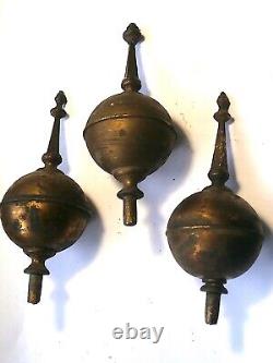 Set Of 3 Longcase Grandfather Clock Grass Finials