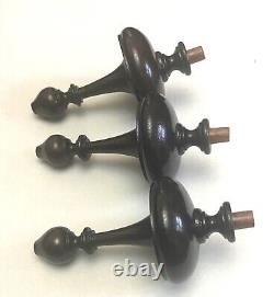 Set Three Good Antique Mahogany Longcase Grandfather Clock Finials circa 1800