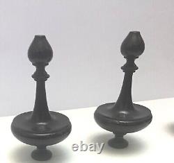 Set Three Good Antique Mahogany Longcase Grandfather Clock Finials circa 1800