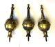 Set Three Small Antique Brass Longcase Grandfather Clock Finials