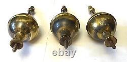 Set Three Small Antique Brass Longcase Grandfather Clock Finials