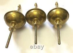 Set Three Small Vintage Brass grandfather Longcase Clock Finials a13