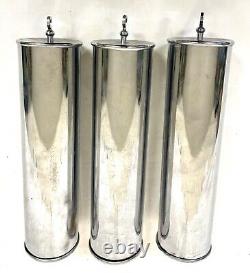 Set of 3 Art Deco Chrome Plated Longcase Grandfather Clock Weights