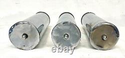 Set of 3 Art Deco Chrome Plated Longcase Grandfather Clock Weights