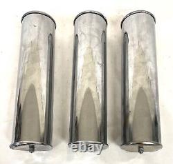 Set of 3 Art Deco Chrome Plated Longcase Grandfather Clock Weights