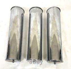 Set of 3 Art Deco Chrome Plated Longcase Grandfather Clock Weights