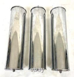 Set of 3 Art Deco Chrome Plated Longcase Grandfather Clock Weights