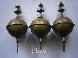 Set of 3 longcase GRANDFATHER CLOCK brass finials c1830