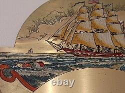 Seth Thomas Hand Painted Nautical Brass Grandfather clock face dial