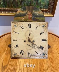 Stunning Grandfather Clock Heavily Carved With Pillars In Light Oak