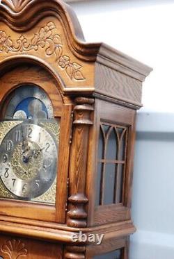 Stunning Musical Triple Chime Moonphase Longcase Grandfather Clock Howard Miller