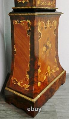 Stunning Vintage Marquetry Walnut 8 Day Musical Westminster Chime Longcase Clock