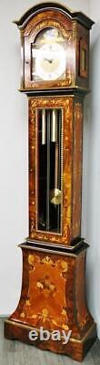 Stunning Vintage Marquetry Walnut 8 Day Musical Westminster Chime Longcase Clock