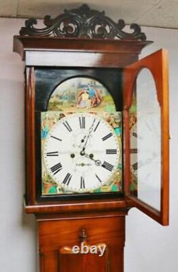 Superb Antique Scottish Breckenridge & Son 8 Day Oak Grandfather Longcase Clock
