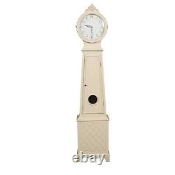 Swedish Mora Clock 1950's Cream Painted with Carvings