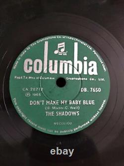 THE SHADOWS grandfather clock/baby blue MEGA RARE 78 RPM RECORD 10 INDIA EX