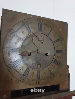 Thomas Bevan Longcase Clock Marlborough 8 Day Brass Dial 1750s Dial 30cms Square