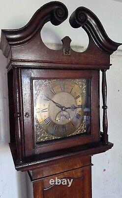 Thomas Mawkes Chesterfield, Oak Longcase Clock Brass Dial 30Hour