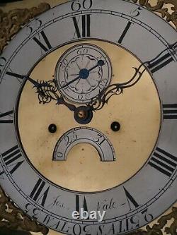 Thos. Vale, WALSALL DAY 1750 LONGCASE CLOCK DIAL+move 12inch