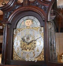 Victorian Grandfather Clock 1880 Carved Oak Longcase Whittington