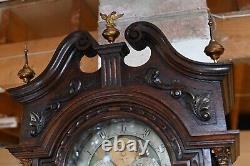 Victorian Grandfather Clock 1880 Carved Oak Longcase Whittington