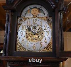 Victorian Grandfather Clock 1880 Carved Oak Longcase Whittington