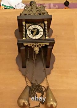 Vintage Dutch Pendulum Clock Nu Elck Syn Sin Rich Man's Clock