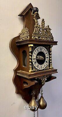 Vintage Nu Elck Syn Sin Wall Pendulum Bell Wall Dutch Clock