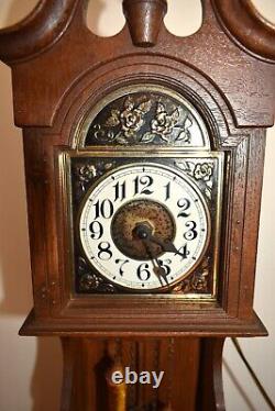 Vintage Spartus Grandfather Clock Swinging Pendulum 23.5 Model H5481 Working