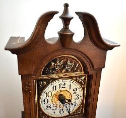 Vintage Spartus Grandfather Clock Swinging Pendulum 23.5 Model H5481 Working