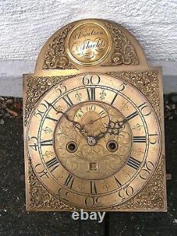 W coulson N shields 12x16+1/2 INCH 8day LONGCASE GRANDFATHER CLOCK DIAL+move