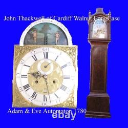 Welsh Musical LongCase Clock John Thackwell of Cardiff Adam & Eve Automaton 1750