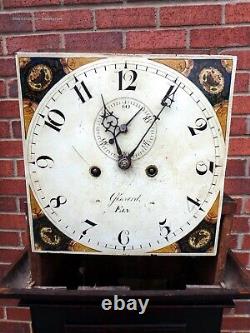 William Giscard Ely George III antique oak 8 day longcase grandfather clock