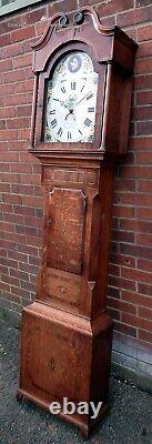William IV antique oak longcase grandfather clock Jonathan Wilbraham Somercotes